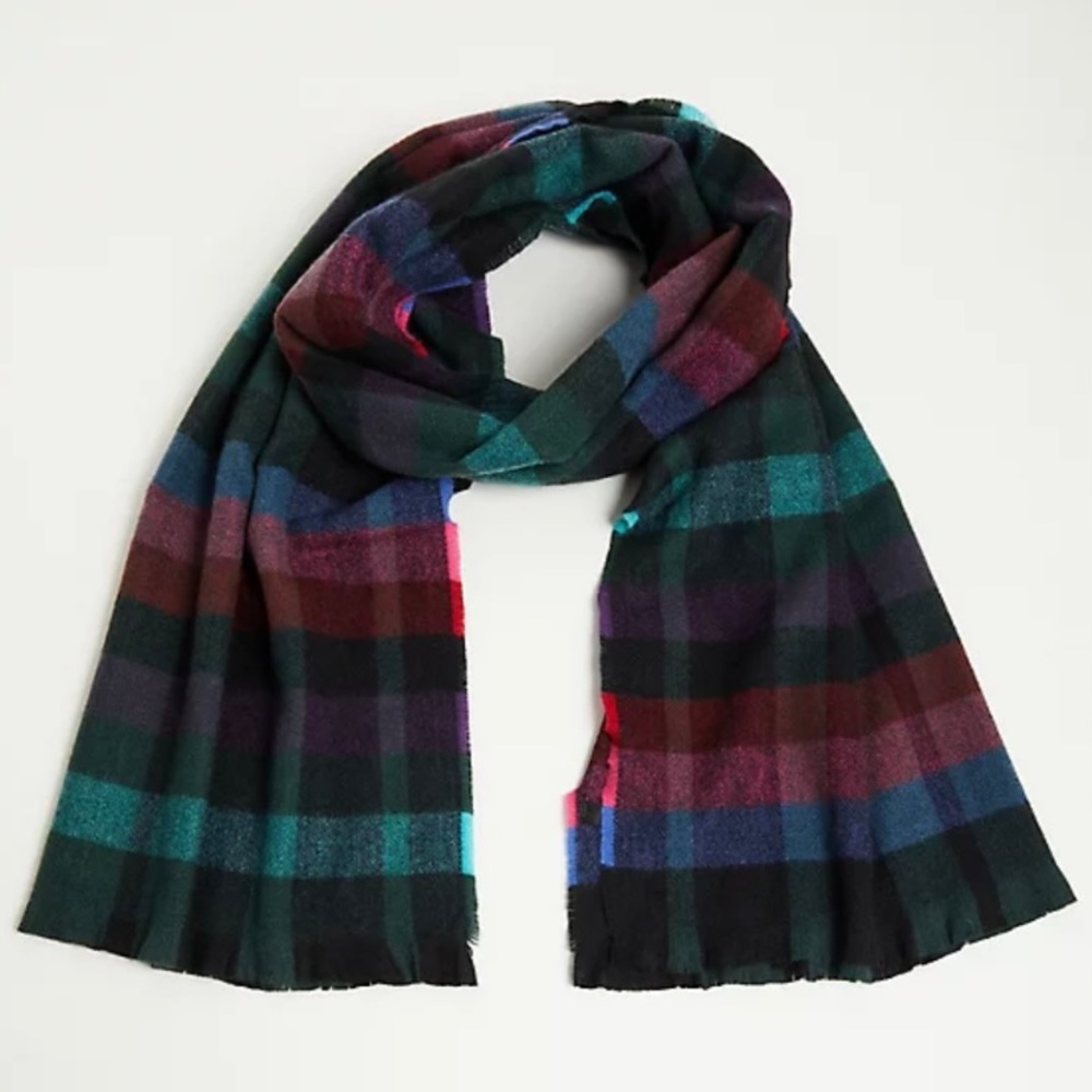 Torrid Women’s Plus Size Multi Color Block Plaid Blanket Scarf